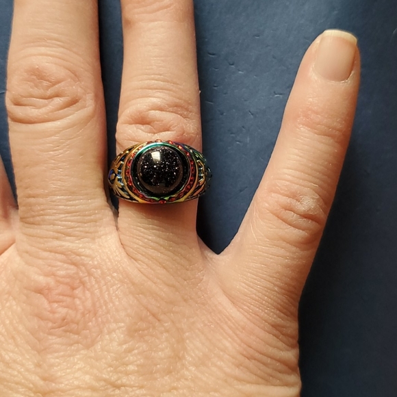 New Sunstone Sun Sitara Rainbow Hematite Ring. - Picture 7 of 14